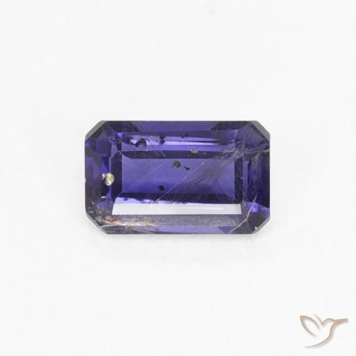 0.25ct Натуральный Темно-синий Иолит, Изумрудная огранка, VS-SI