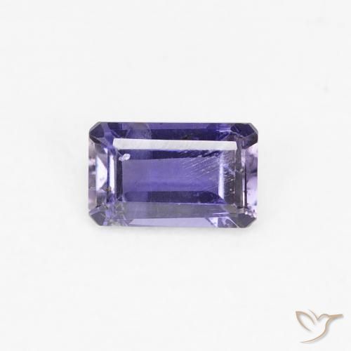0.26ct Натуральный Темно-фиолетовый Иолит, Изумрудная огранка, VS-SI