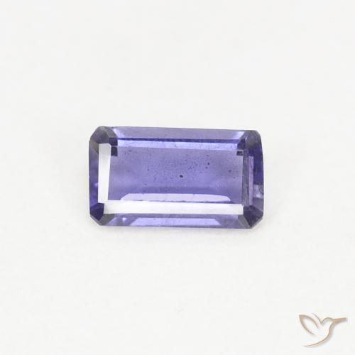 0.21ct Натуральный Темно-синевато-фиолетовый Иолит, Изумрудная огранка, VS-SI