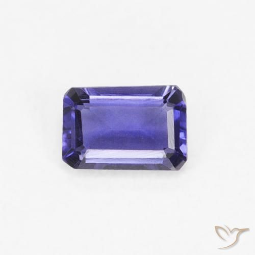 0.24ct Натуральный Темно-синевато-фиолетовый Иолит, Изумрудная огранка, Чистота VS