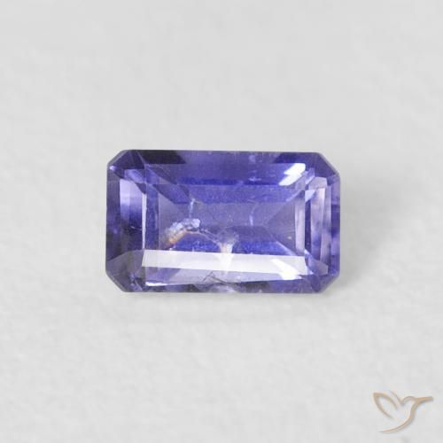 0.27ct Натуральный Фиолетово-синий Иолит, Изумрудная огранка, VS-SI