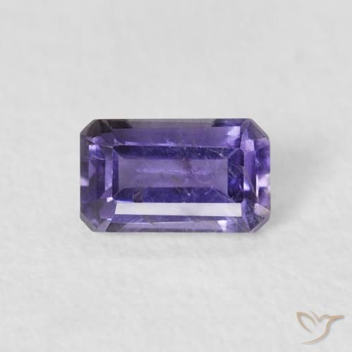 0.29ct Натуральный Темно-фиолетовый Иолит, Изумрудная огранка, Чистота VS