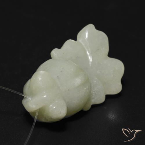 21.36ct Натуральный Теплый зеленый Джейд, причудливая, Полупрозрачный
