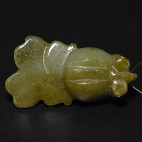 27.81 карата, натуральный Желтовато-зеленый Джейд, Необычная форма, Полупрозрачный