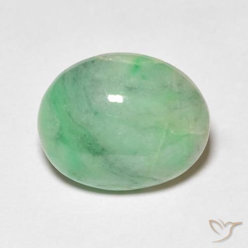 4.88ct Натуральный Средний зеленый Джейд, Овал, Непрозрачный