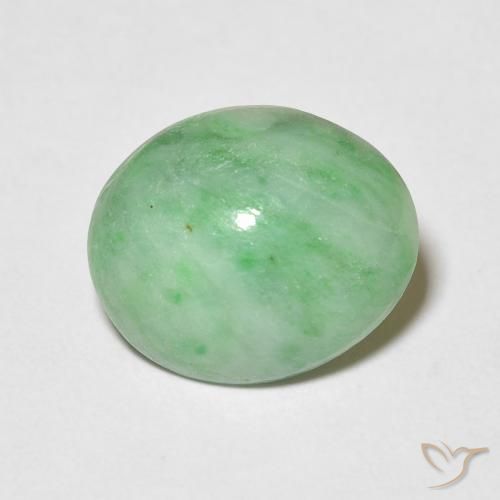 3.88ct Натуральный Теплый зеленый Джейд, Овал, Непрозрачный