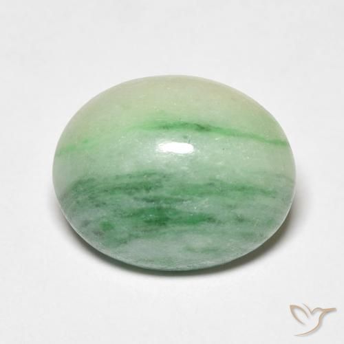 5.18ct Натуральный Medium Light Green Джейд, Овал, Непрозрачный