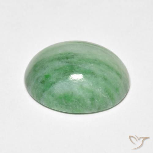 5.18 карата, натуральный Medium Light Green Джейд, Овал, Непрозрачный