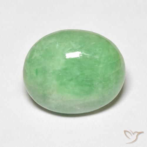4.68ct Натуральный Желтовато-зеленый Джейд, Овал, Непрозрачный