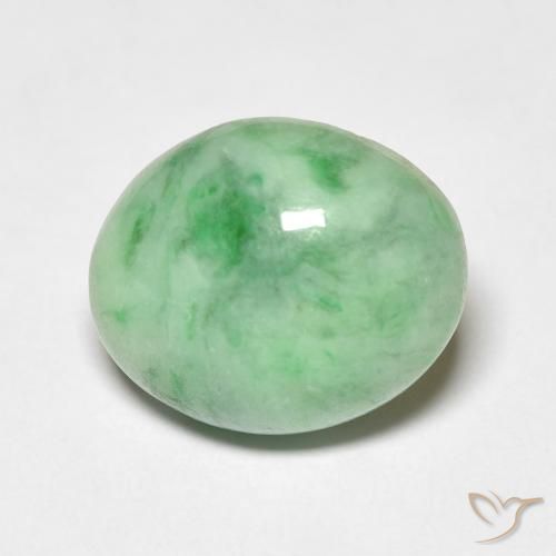 5.38ct Натуральный Средний зеленый Джейд, Овал, Непрозрачный