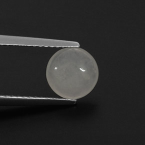 1.59 карата, натуральный Белый Жадеит, Огранка Круг, Полупрозрачный