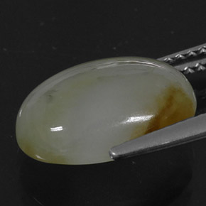 6.30 карата, натуральный Бело-зеленый Жадеит, Огранка Овал, Непрозрачный