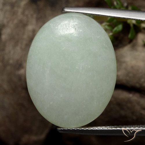 16.54ct Натуральный Теплый зеленый Жадеит, Овал, Полупрозрачный
