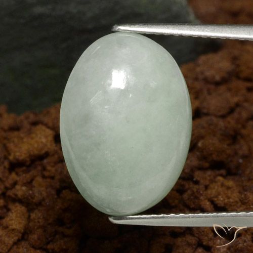 10.19ct Натуральный Средний зеленый Жадеит, Овал, Полупрозрачный
