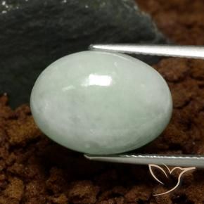 10.19 карата, натуральный Средний зеленый Жадеит, Огранка Овал, Полупрозрачный