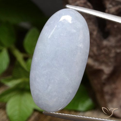 22.96ct Натуральный Светло-голубовато-серый Жадеит, Овал, Непрозрачный