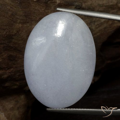 37.61ct Натуральный Светло-голубовато-серый Жадеит, Овал, Непрозрачный