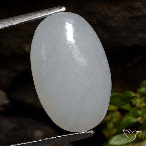 7.83ct Натуральный Средний серый Жадеит, Овал, Полупрозрачный