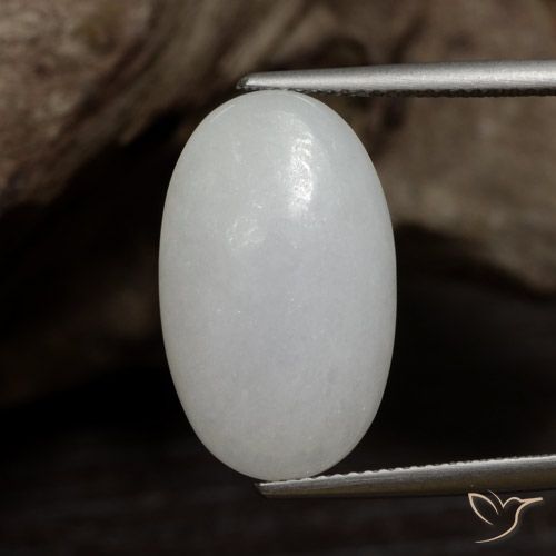 15.79ct Натуральный Серовато-белый Жадеит, Овал, Непрозрачный