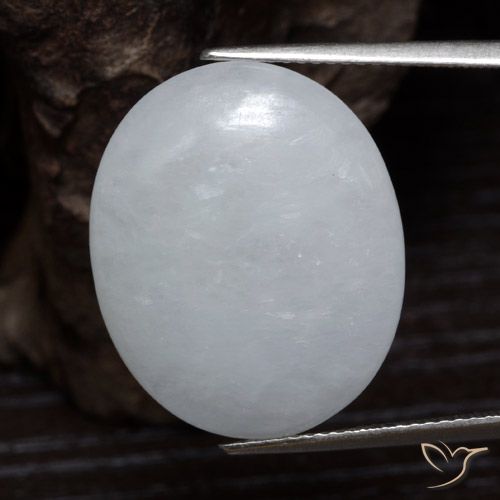 19.93ct Натуральный Серовато-белый Жадеит, Овал, Полупрозрачный