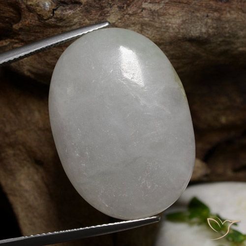 38.19ct Натуральный Средний серый Жадеит, Овал, Полупрозрачный