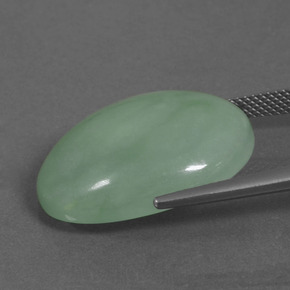 27.45 карата, натуральный Зеленый Жадеит, Огранка Овал, Полупрозрачный