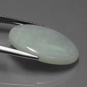 18.53 карата, натуральный Зеленый Жадеит, Огранка Овал, Полупрозрачный