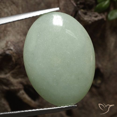 11.48ct Натуральный Светло-Хейзел-зеленый Жадеит, Овал, Полупрозрачный