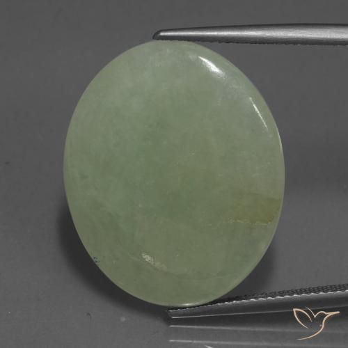 23.21ct Натуральный Коричневато-зеленый Жадеит, Овал, Полупрозрачный