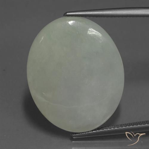 23.94ct Натуральный Средний зеленый Жадеит, Овал, Полупрозрачный