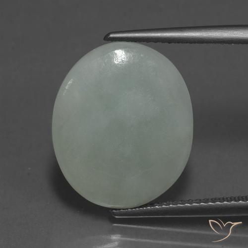 10.74ct Натуральный Средний зеленый Жадеит, Овал, Полупрозрачный