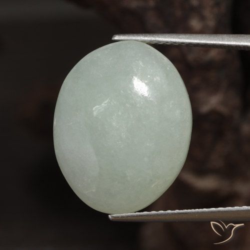 16.14ct Натуральный Светло-зеленый Жадеит, Овал, Полупрозрачный