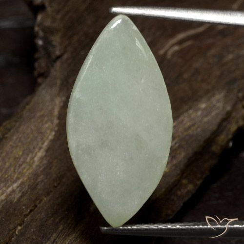 6.29ct Натуральный Серо-зеленый Жадеит, Маркиза, Полупрозрачный