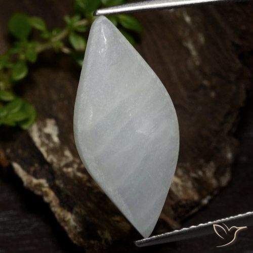 6.74ct Натуральный Серовато-белый Жадеит, Маркиза, Полупрозрачный