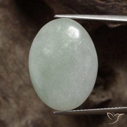 18.35ct Натуральный Серовато-зеленый Жадеит, Овал, Полупрозрачный