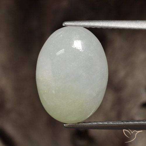 8.25ct Натуральный Теплый светло-зеленый Жадеит, Овал, Полупрозрачный