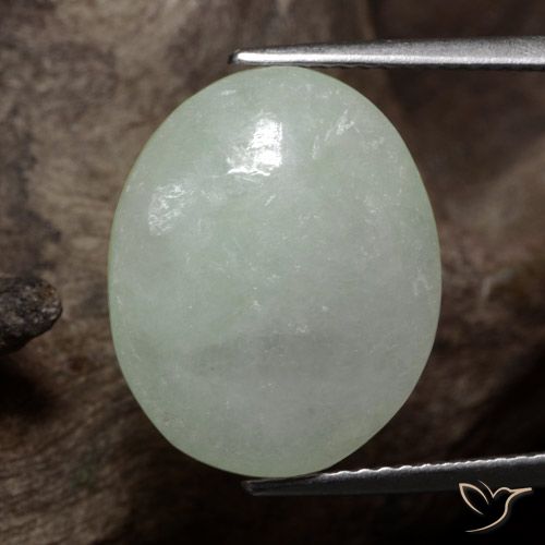 8.80ct Натуральный Серовато-зеленый Жадеит, Овал, Полупрозрачный