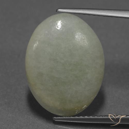 9.18ct Натуральный Серо-зеленый Жадеит, Овал, Полупрозрачный