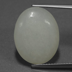 11.44 карата, натуральный Зеленый Жадеит, Огранка Овал, Полупрозрачный