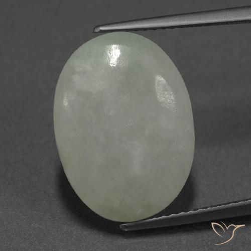 9.31ct Натуральный Средний зеленый Жадеит, Овал, Полупрозрачный