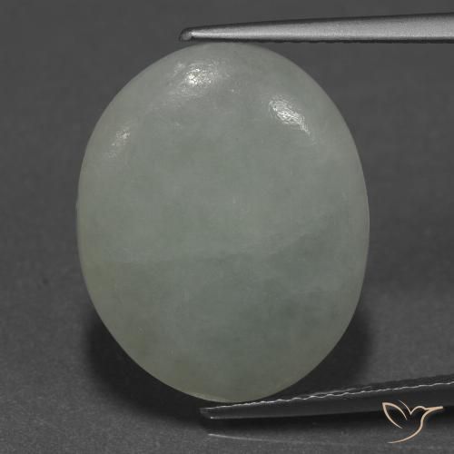 9.44ct Натуральный Серовато-зеленый Жадеит, Овал, Полупрозрачный