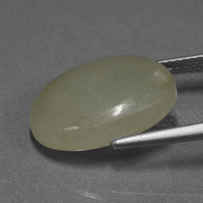 11.32 карата, натуральный Зеленовато-желтый Жадеит, Огранка Овал, Полупрозрачный