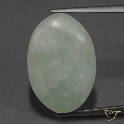 9.94ct Натуральный Серо-зеленый Жадеит, Овал, Полупрозрачный