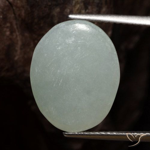 6.76ct Натуральный Светло-зеленый Жадеит, Овал, Полупрозрачный
