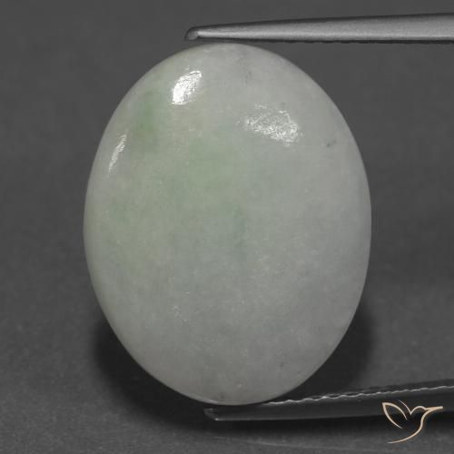 9.24ct Натуральный Серо-зеленый Жадеит, Овал, Полупрозрачный