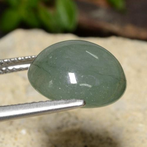 7.62 карата, натуральный Medium Light Green Жадеит, Огранка Круг, Полупрозрачный