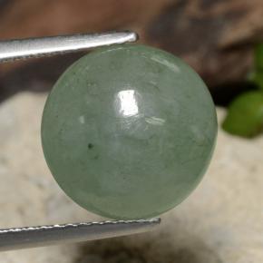 6.92 карата, натуральный Medium Light Green Жадеит, Огранка Круг, Полупрозрачный