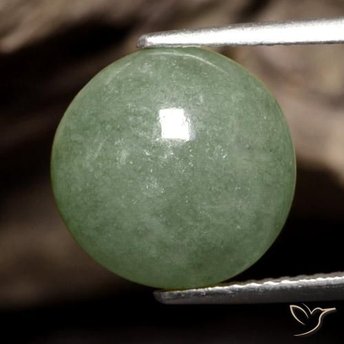 7.98ct Натуральный Средний зеленый Жадеит, Круглый, Полупрозрачный
