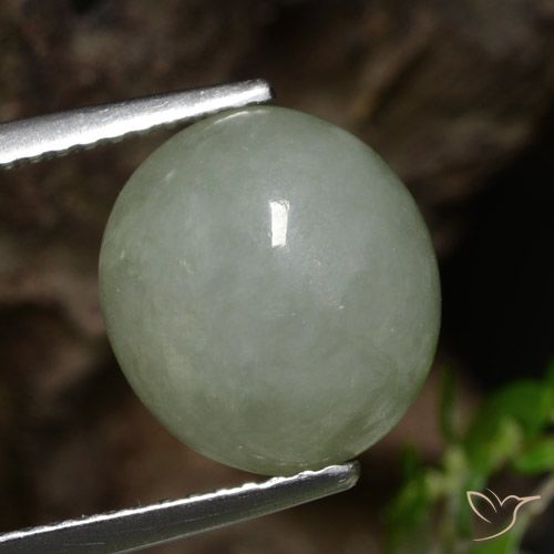 6.92ct Натуральный Средний зеленый Жадеит, Овал, Полупрозрачный