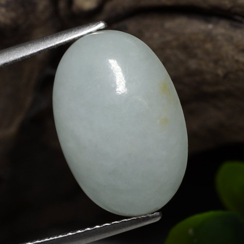 10.04 карата, натуральный Светло-серый зеленый Жадеит, Огранка Овал, Полупрозрачный